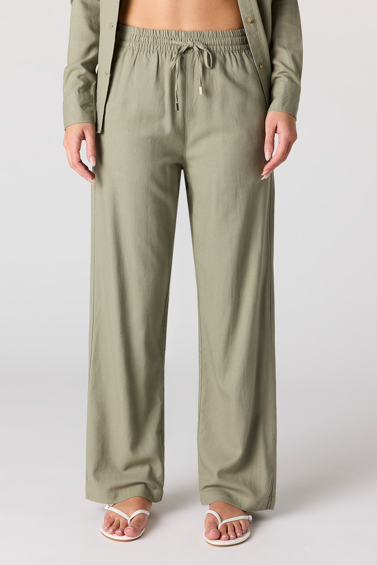 Vue alternative 2. Pantalon en mélange de lin à jambe large