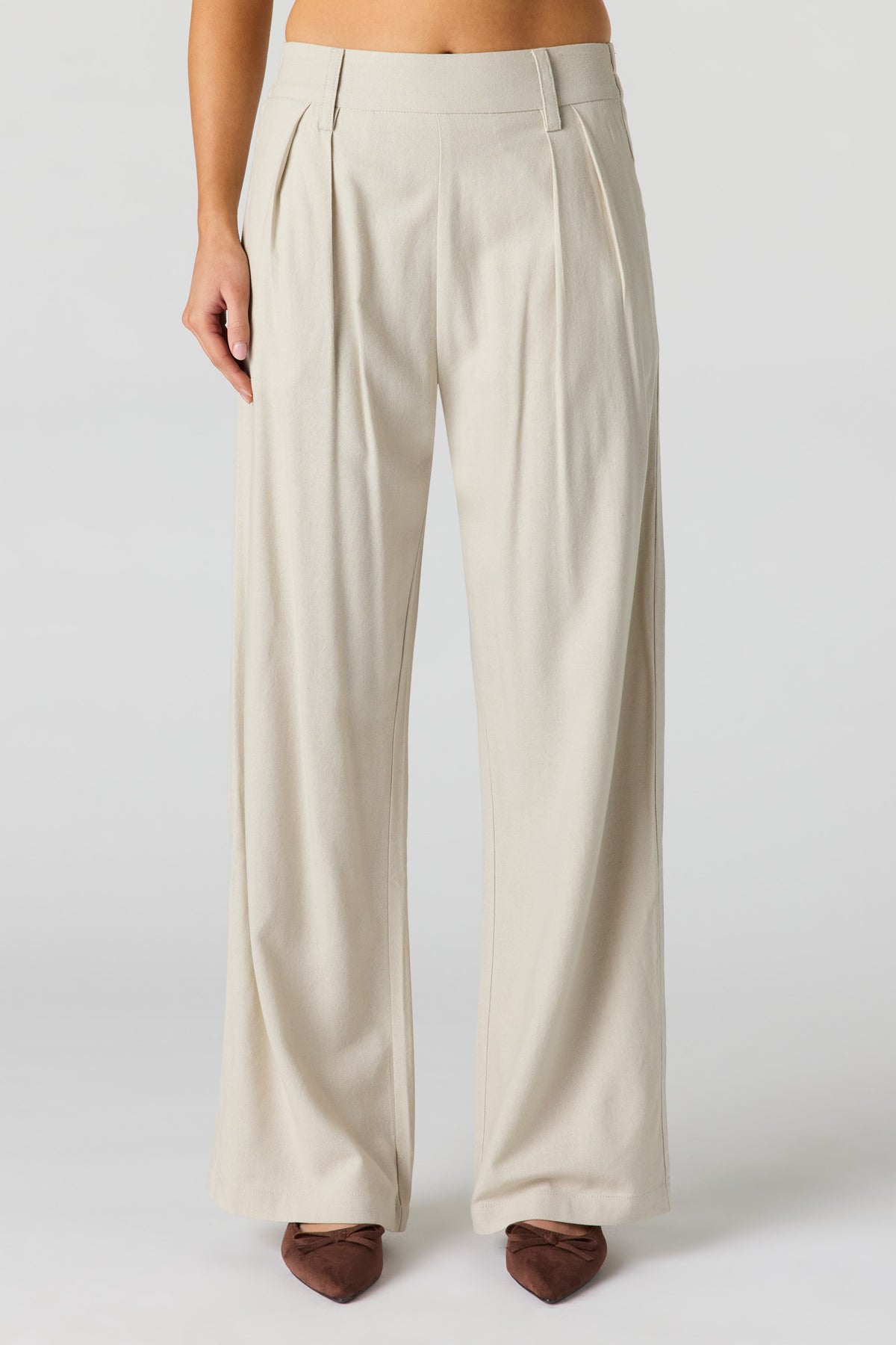 Vue alternative 2. Pantalon habillé en mélange de lin à jambe large