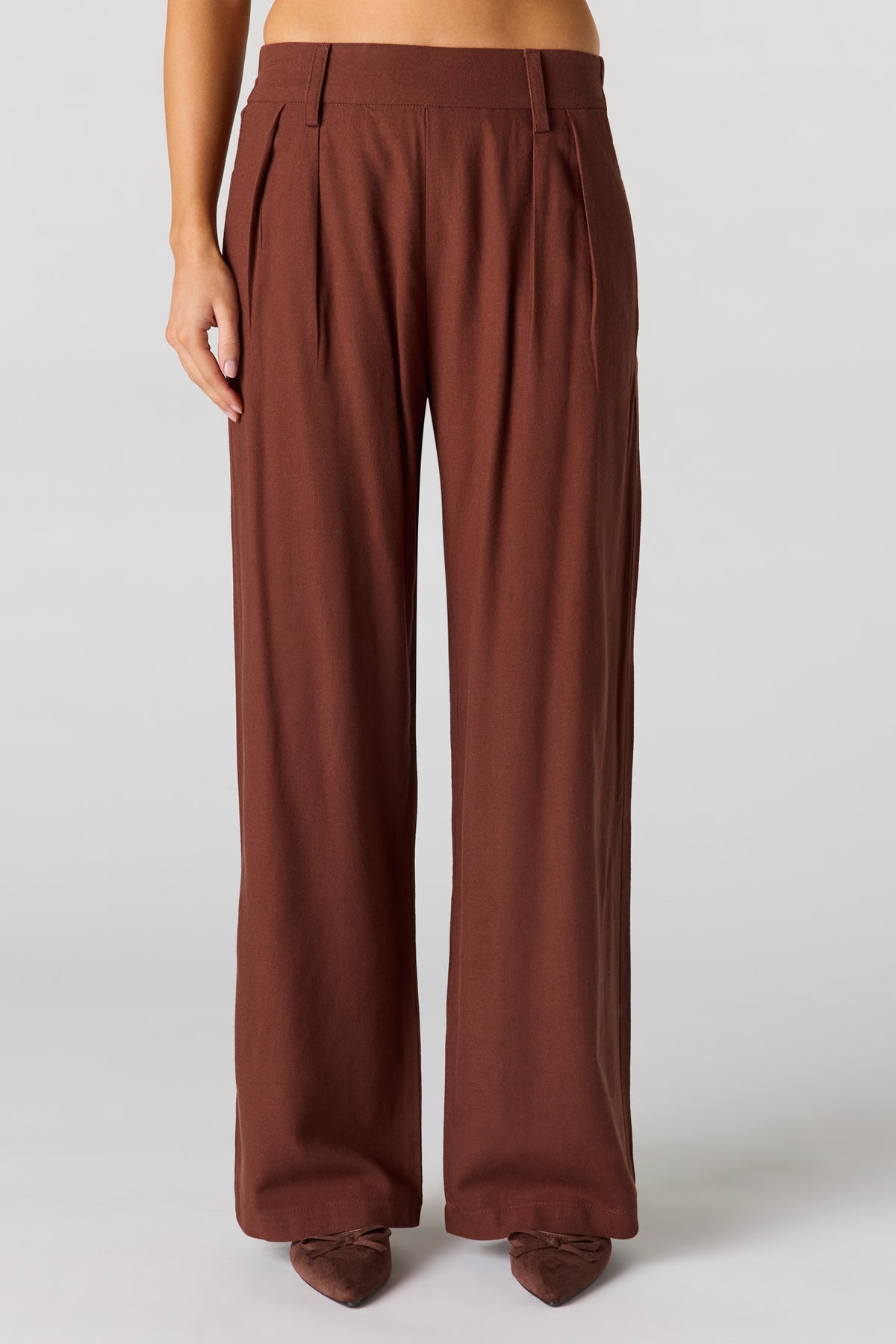 Vue alternative 2. Pantalon habillé en mélange de lin à jambe large