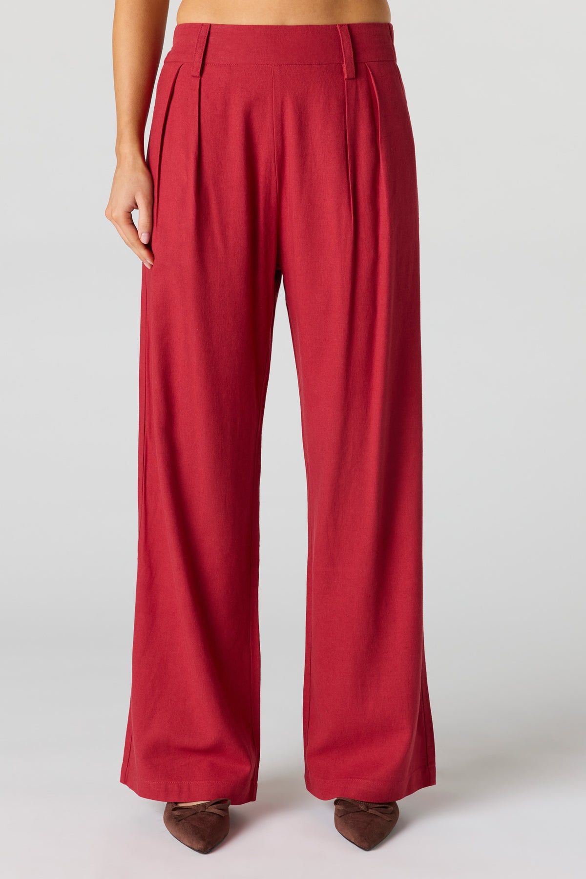 Vue alternative 2. Pantalon habillé en mélange de lin à jambe large
