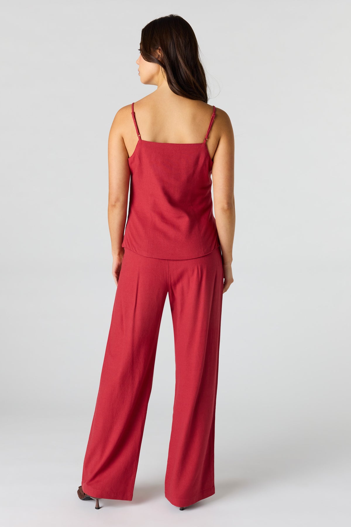 Vue alternative 3. Pantalon habillé en mélange de lin à jambe large