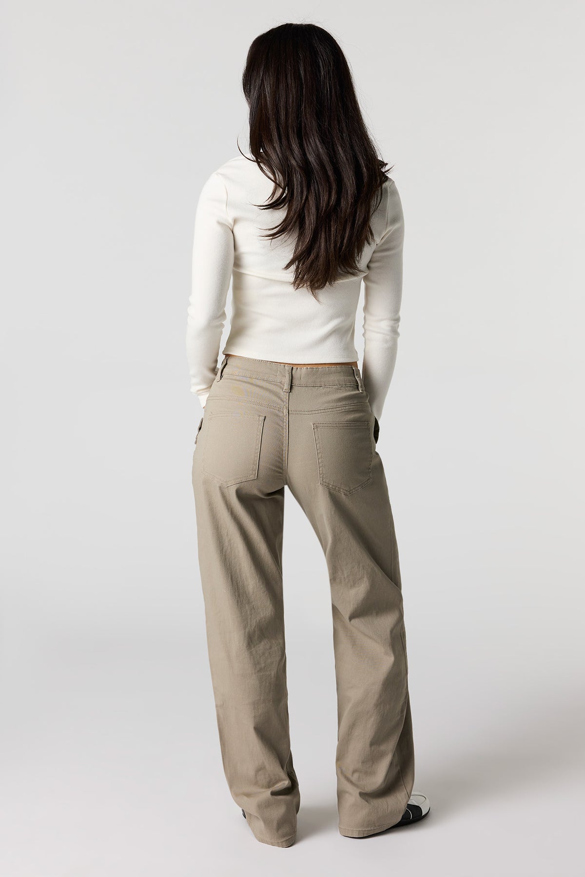Alt View 3. Bow Pocket Wide Leg Pant - Taupe