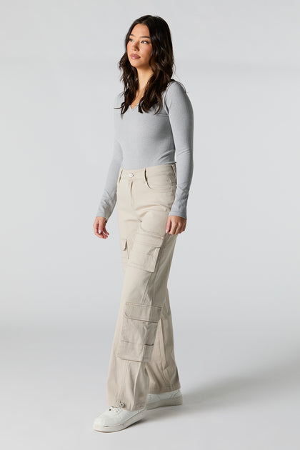 Wide Leg Multi Pocket Cargo Pants