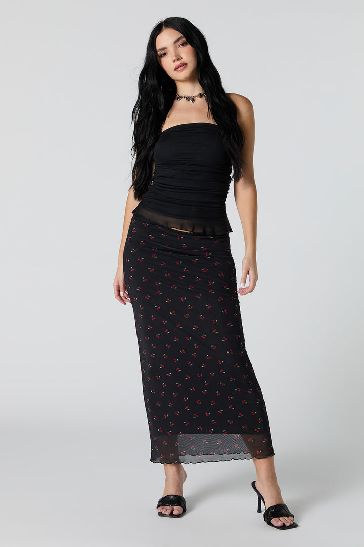 Jupe midi en filet
