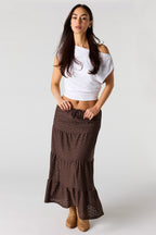 Eyelet Tiered Skirt