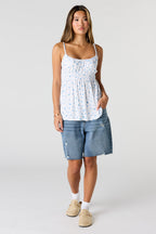 Bermuda en denim à taille basse