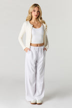 Drawstring Wide Leg Dress Pant