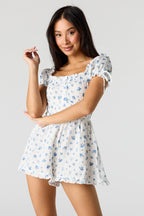 Combi-short texturé à épaules dénudées