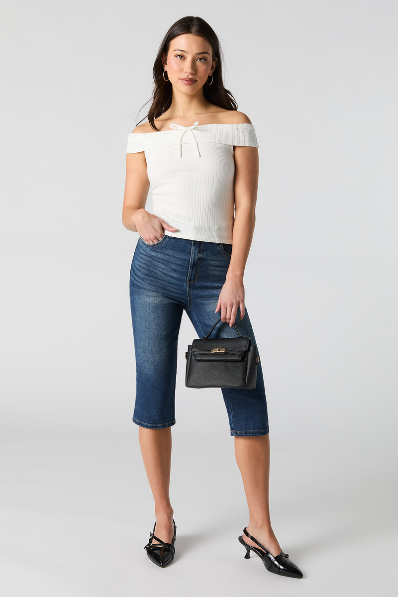 Capri en denim extensible