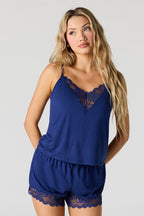 Lace V-Neck Tank & Short Pajama Set