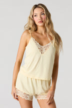 Lace V-Neck Tank & Short Pajama Set