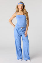 Ensemble pyjama doux avec débardeur, pantalon et bandeau