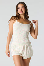 Pointelle Printed Tank & Short Pajama Set
