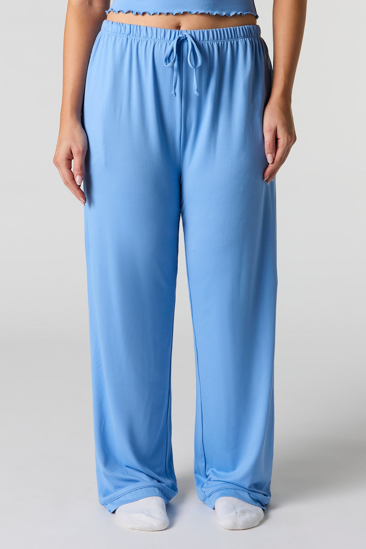 Alt View 3. Lace V-Neck Tank & Pant Pajama Set - Royal Blue