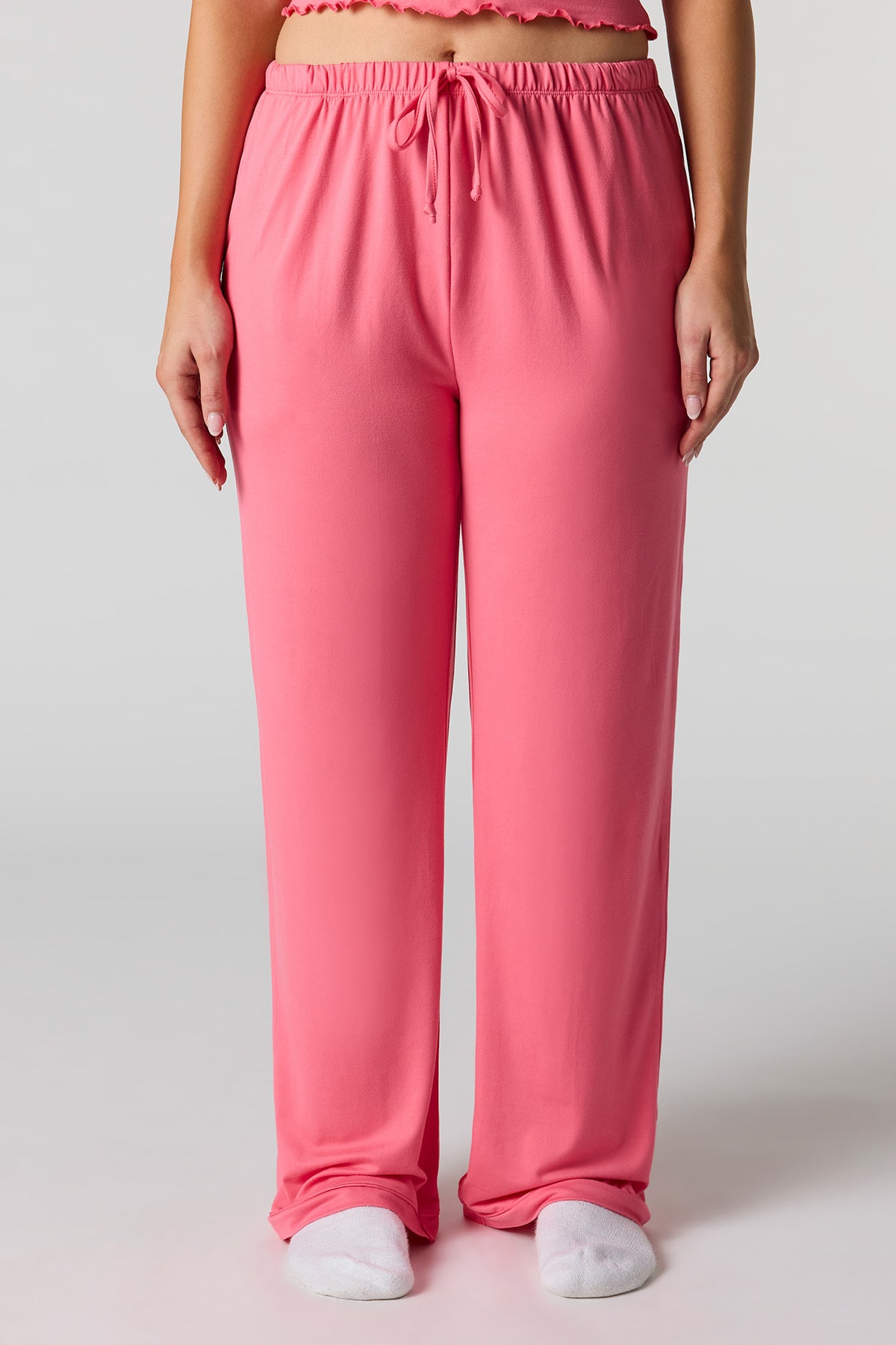 Alt View 3. Lace V-Neck Tank & Pant Pajama Set - Rose