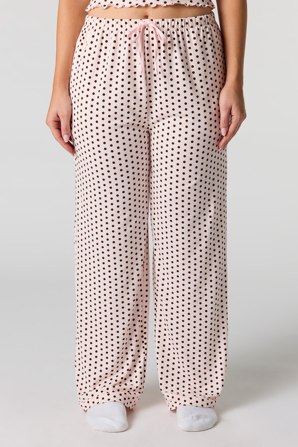 Alt View 3. Lace V-Neck Tank & Pant Pajama Set - Pink