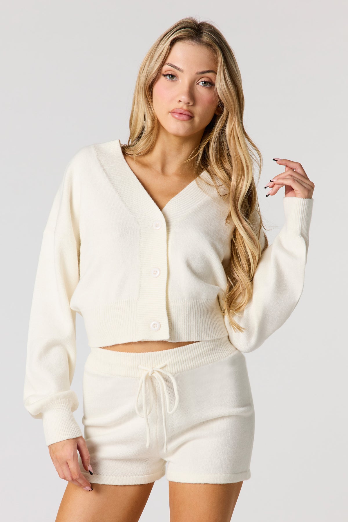 Short en tricot confortable avec taille coulissante