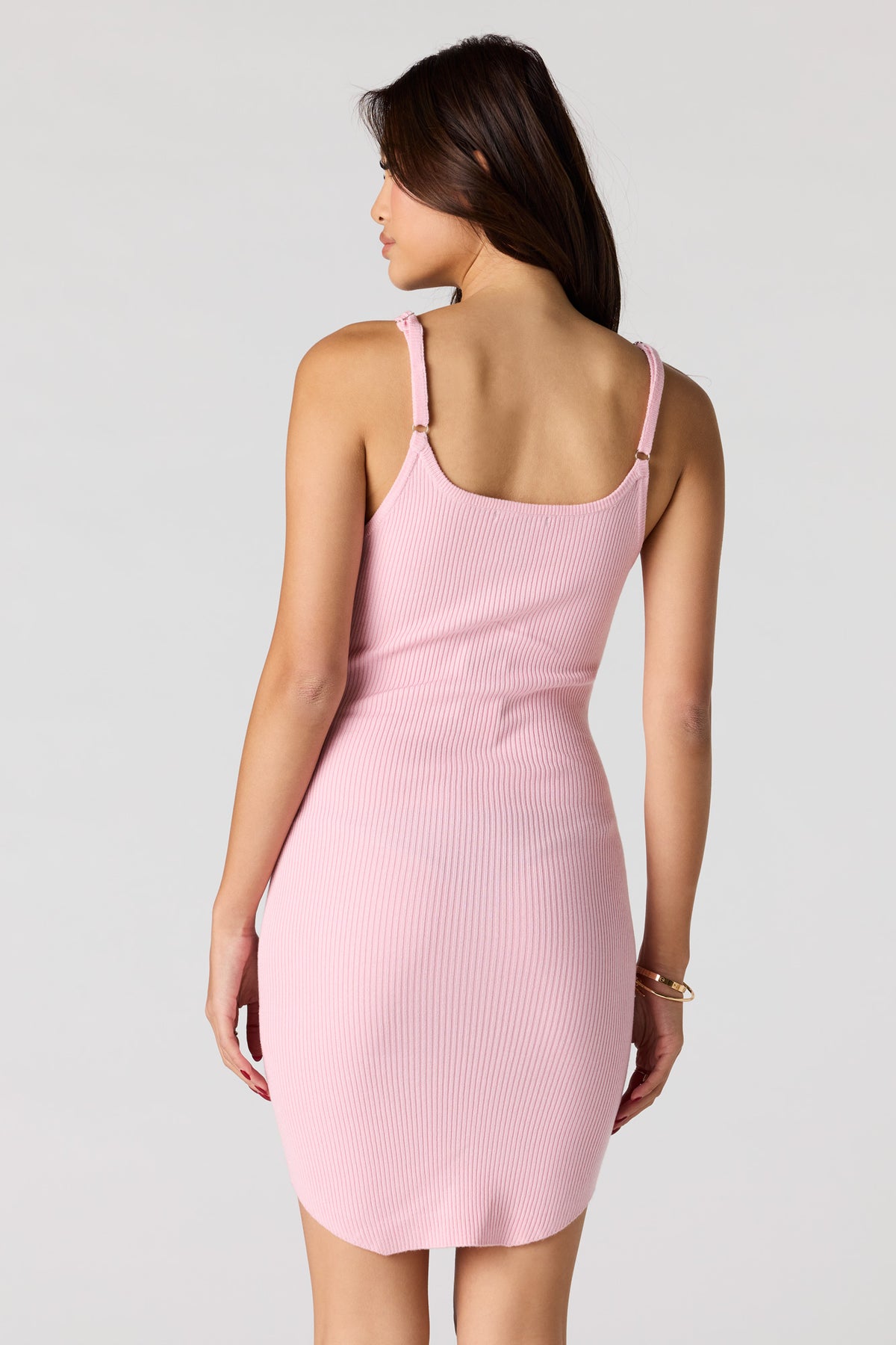 Alt View 2. Ribbed Scoop Neck Mini Dress - Pink