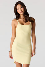Ribbed Scoop Neck Mini Dress