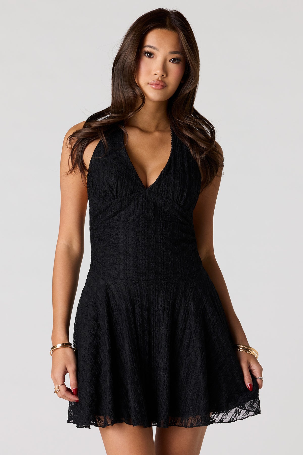 chinese dress ladies Urban Classics - Ladies Lace Tee Black - Dress - Black - M