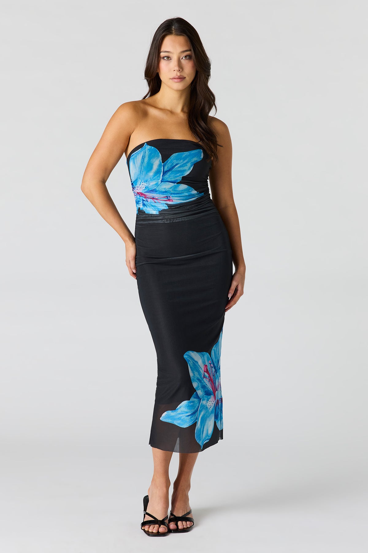 dress mesh insert Ryxaris Sequin Mesh Insert Maxi Dress In Black – Night Novas