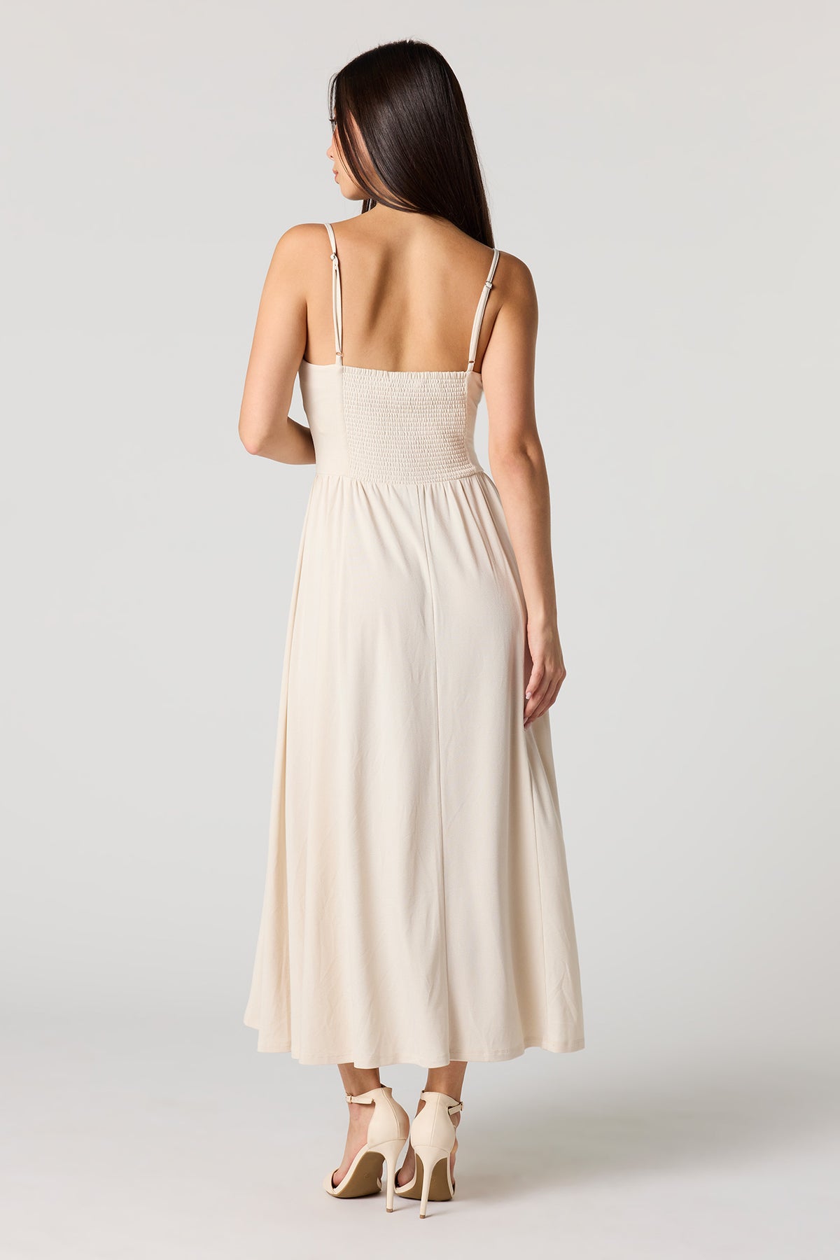 Alt View 3. Crepe V-Neck Maxi Dress - Ivory