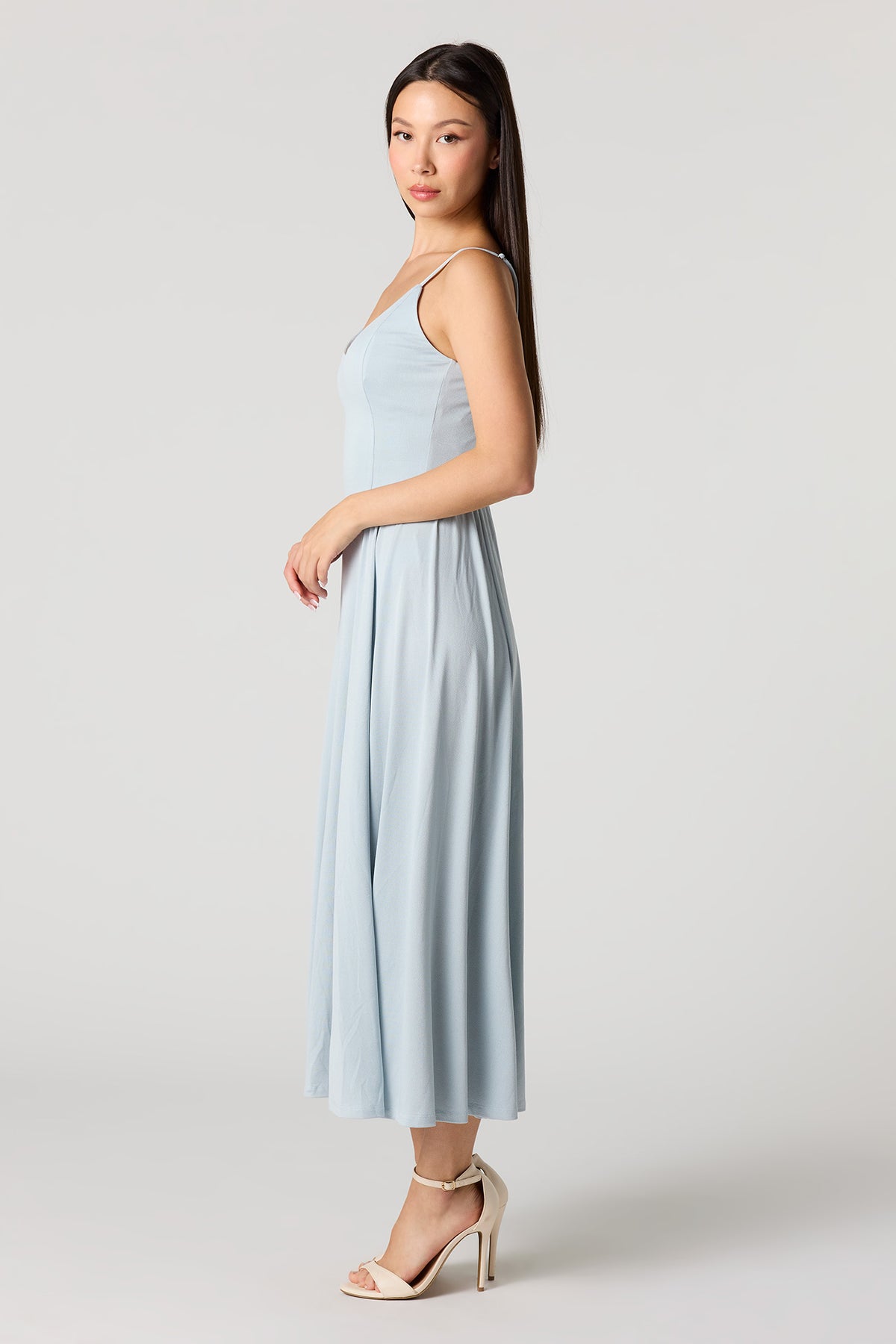 Alt View 2. Crepe V-Neck Maxi Dress - Light Blue