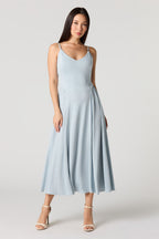 Crepe V-Neck Maxi Dress
