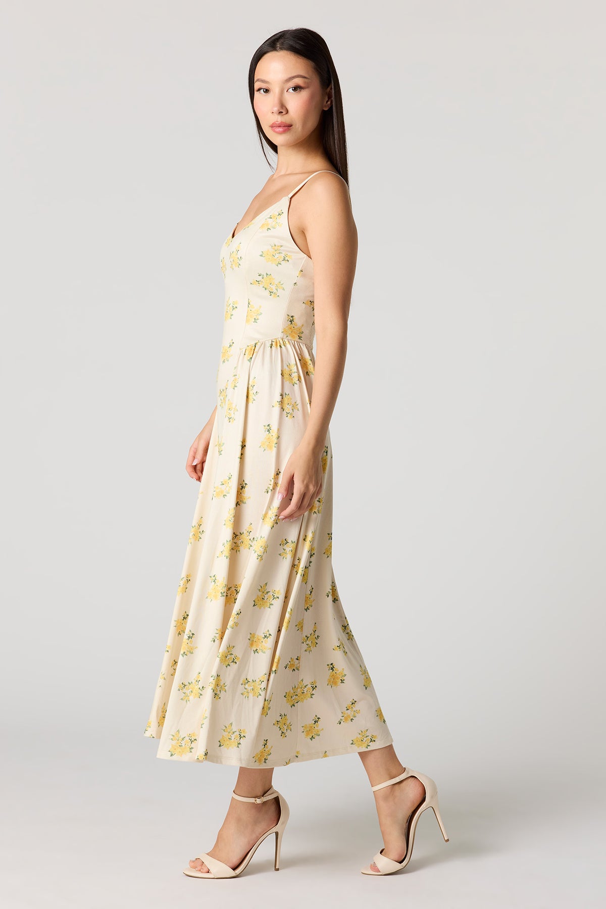 Alt View 2. Crepe V-Neck Maxi Dress - Yellow