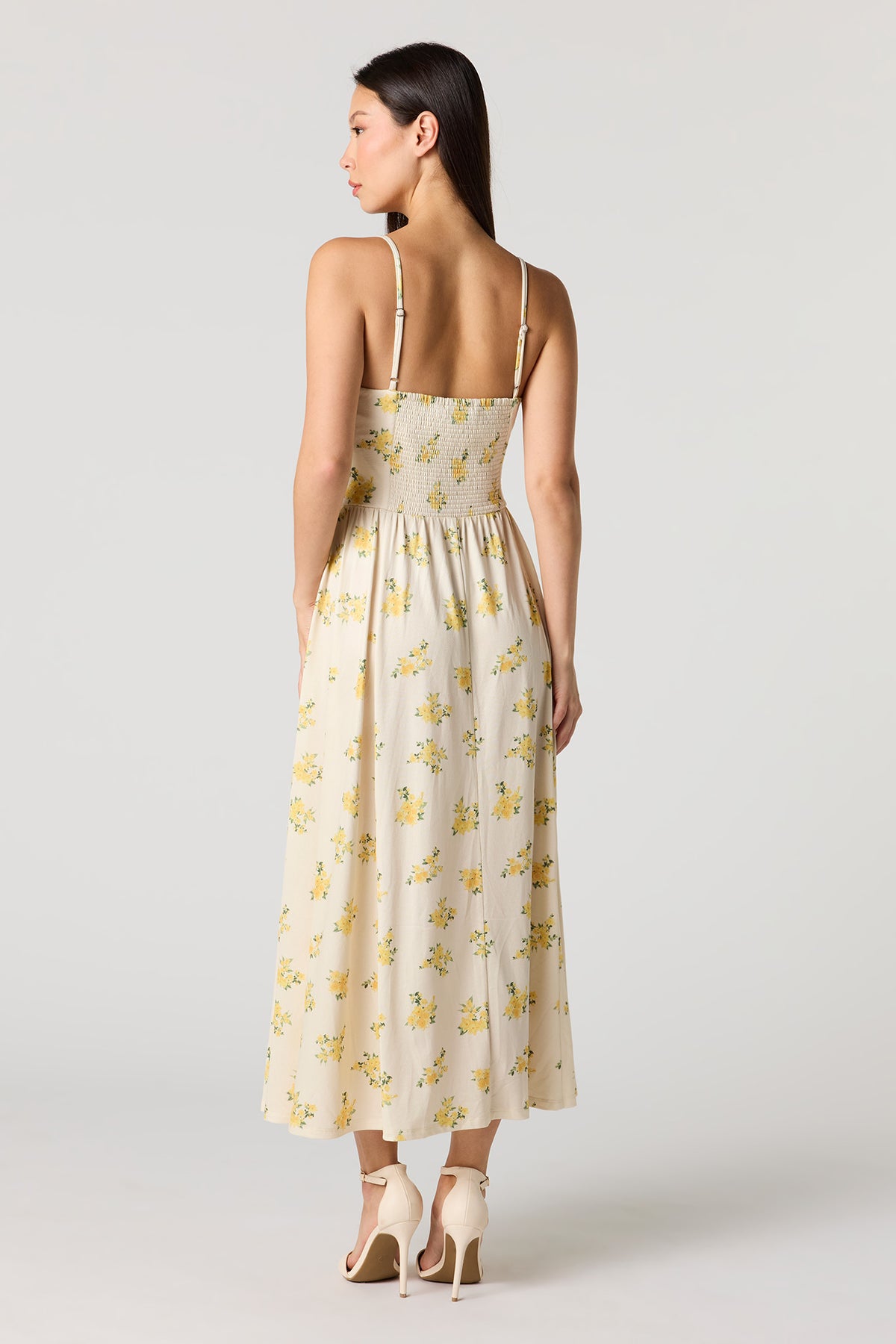 Alt View 3. Crepe V-Neck Maxi Dress - Yellow