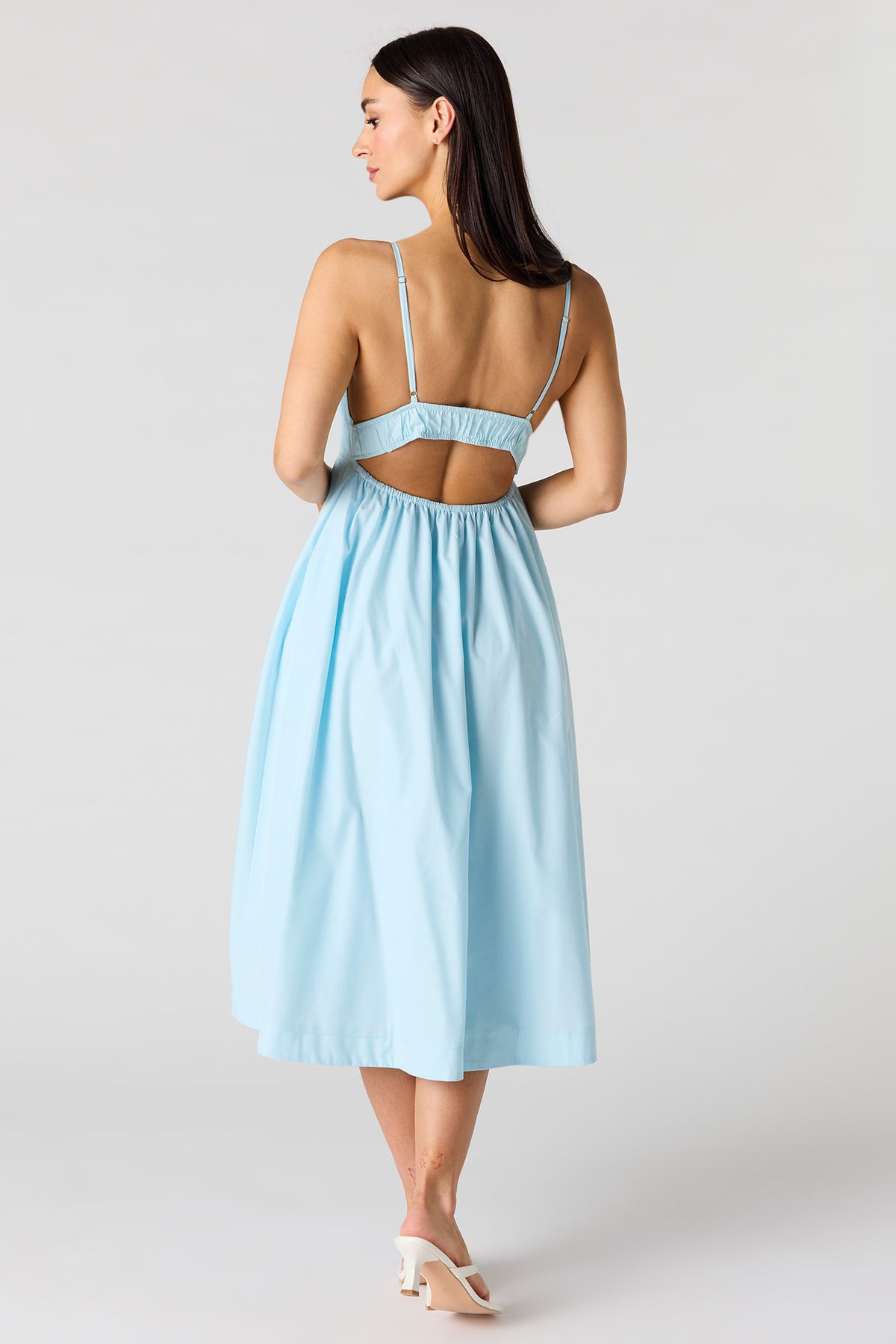 Alt View 3. Poplin Midi Dress - Sky Blue