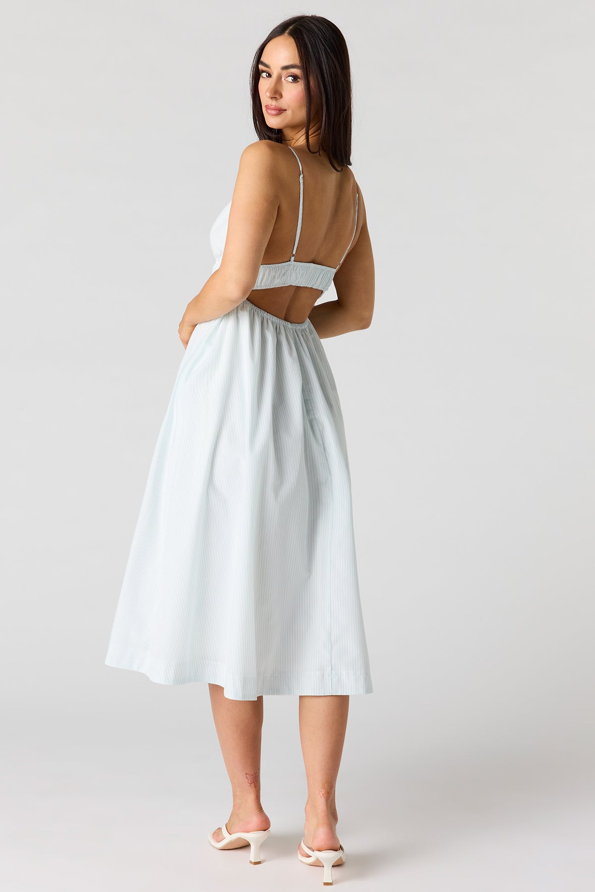 Alt View 3. Poplin Midi Dress - Light Blue