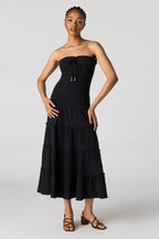 Smocked Tube Midi Dress