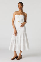 Smocked Tube Midi Dress