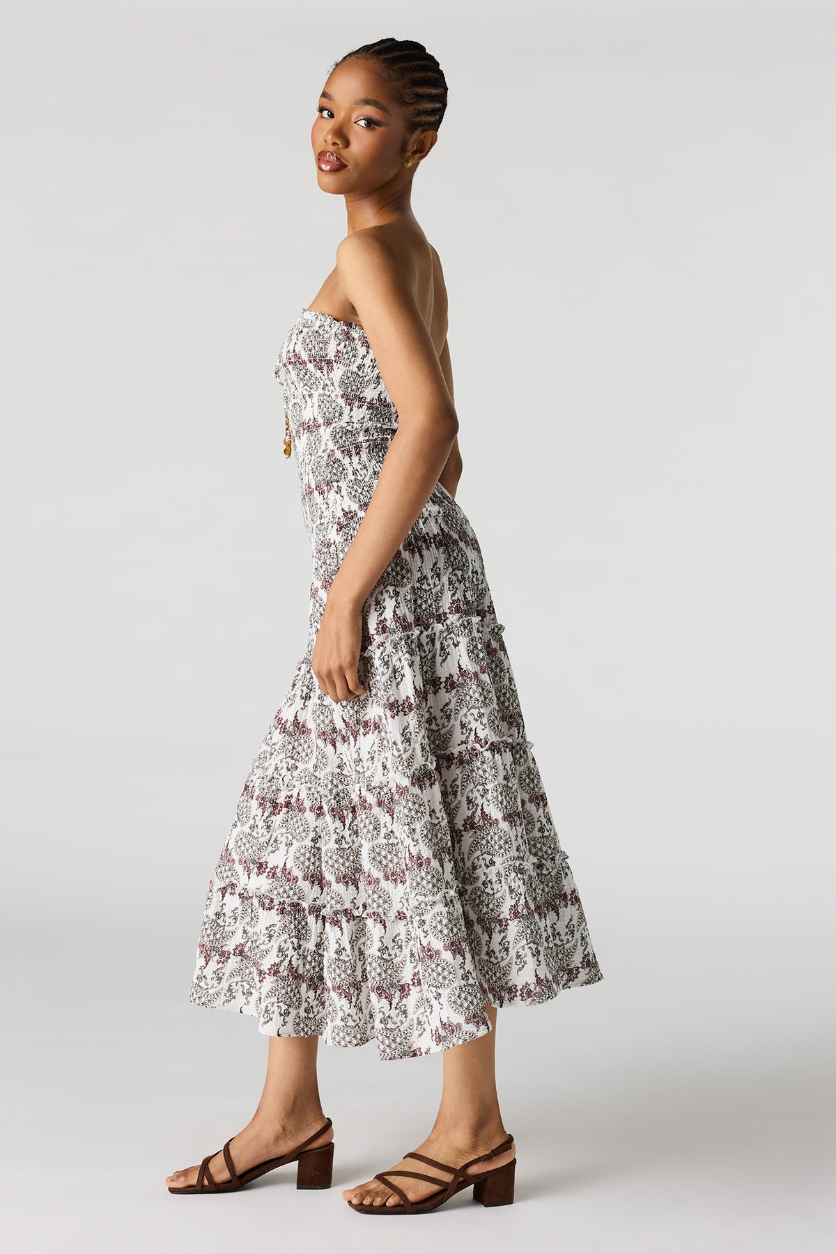 Alt View 3. Smocked Tube Midi Dress - Ivory