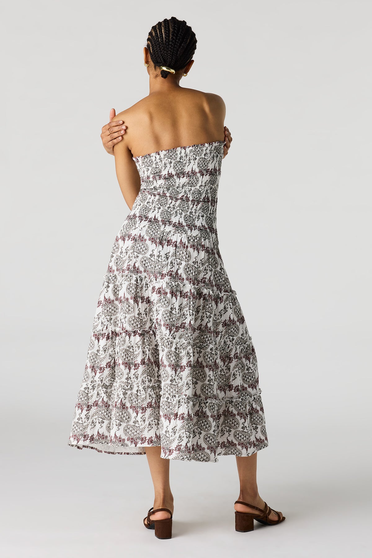Alt View 4. Smocked Tube Midi Dress - Ivory