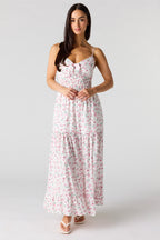 Smocked Crepe Tiered Midi Dress