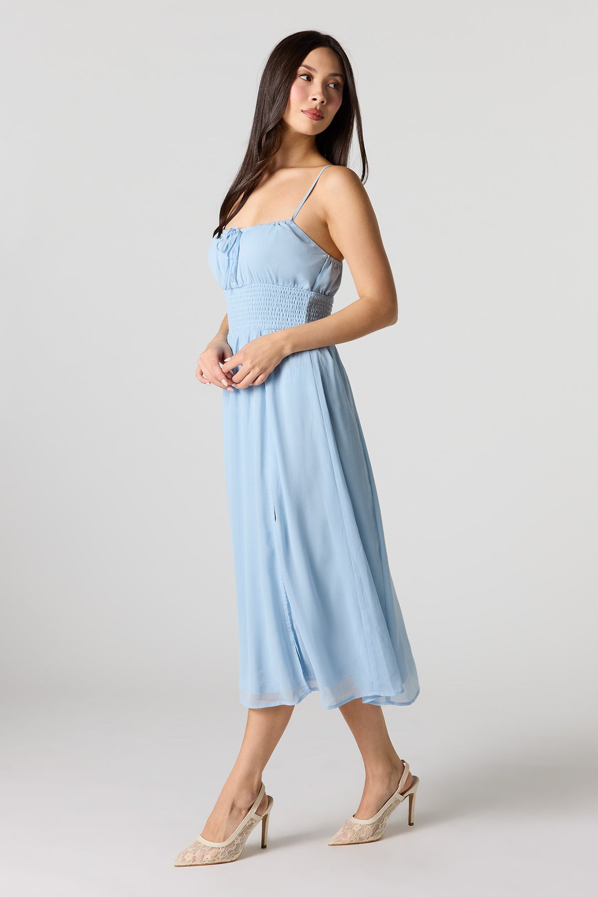 Alt View 2. Chiffon Midi Dress - Light Blue