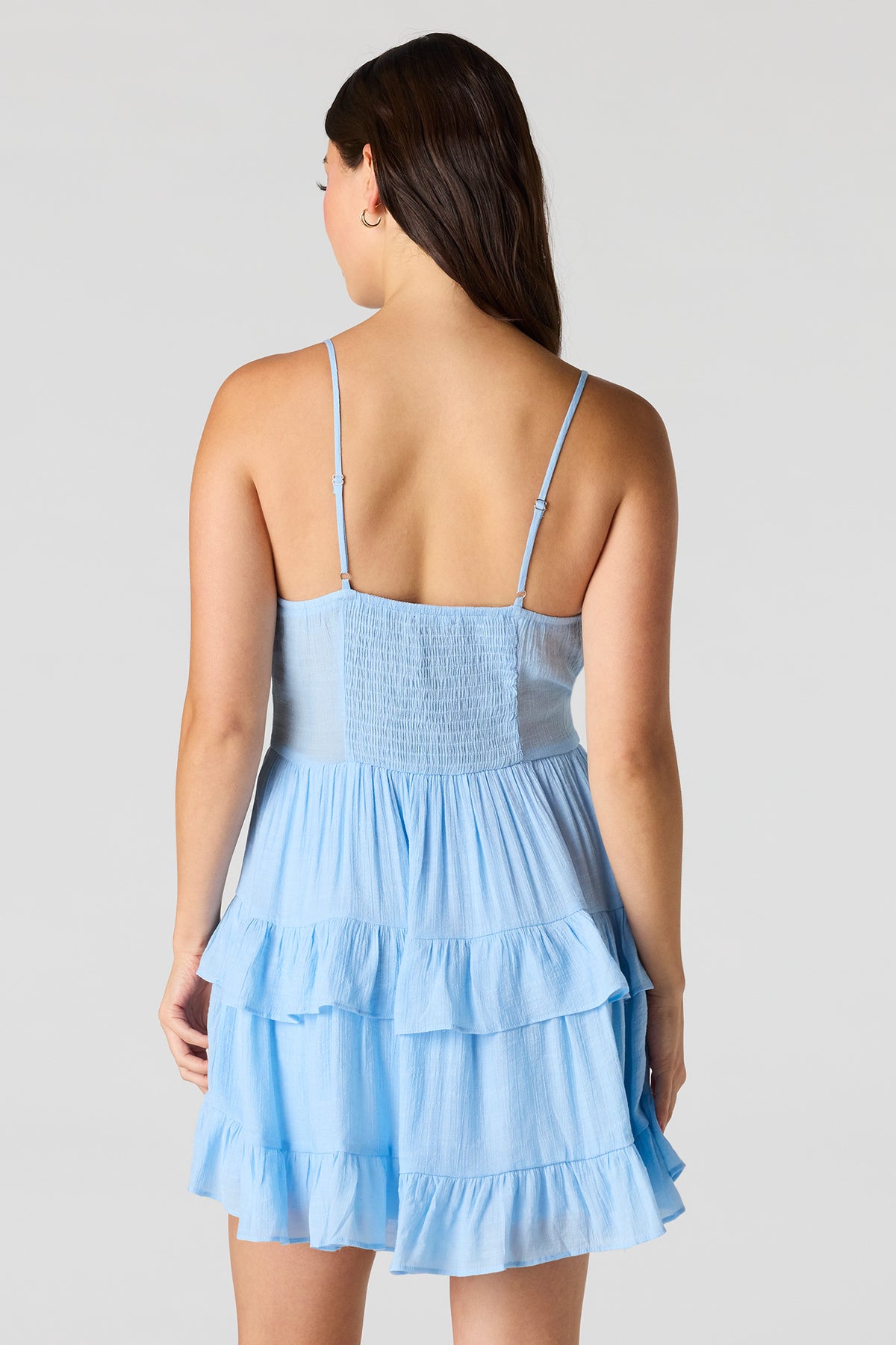 Alt View 2. Tiered Mini Dress - Light Blue