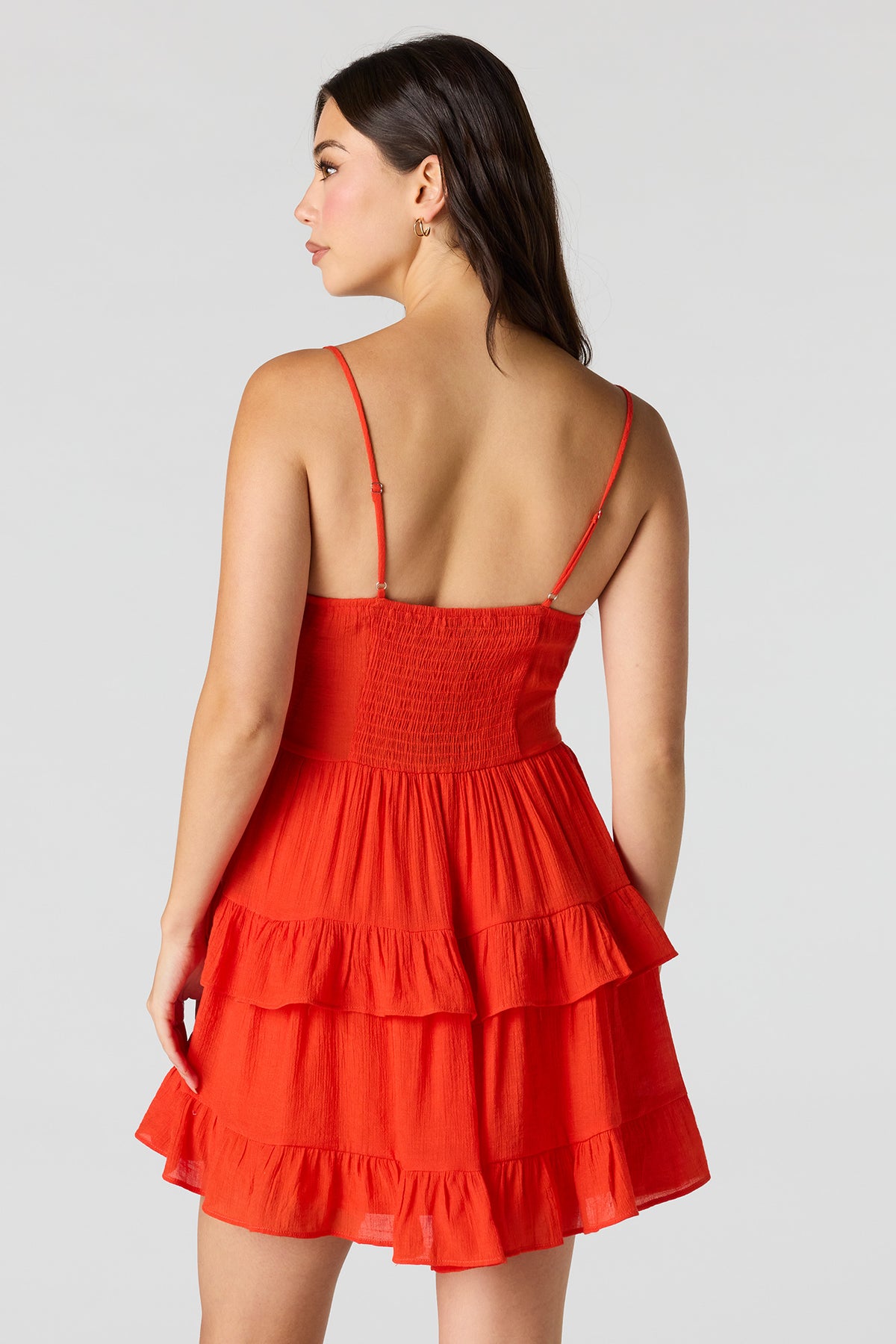 Alt View 2. Tiered Mini Dress - Red