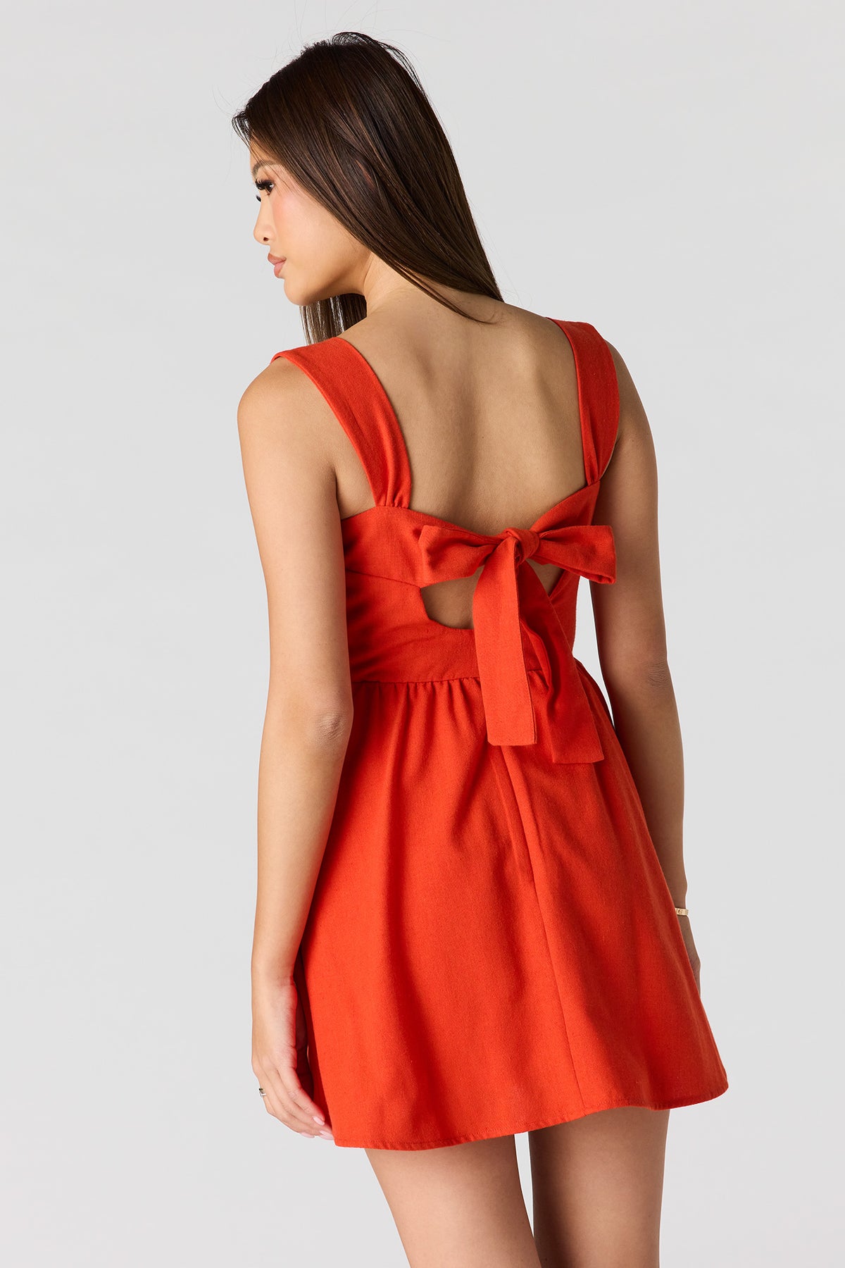 Alt View 11. Linen-Blend A-Line Mini Dress - Black with White