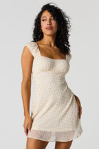 Minirobe fleurie en chiffon