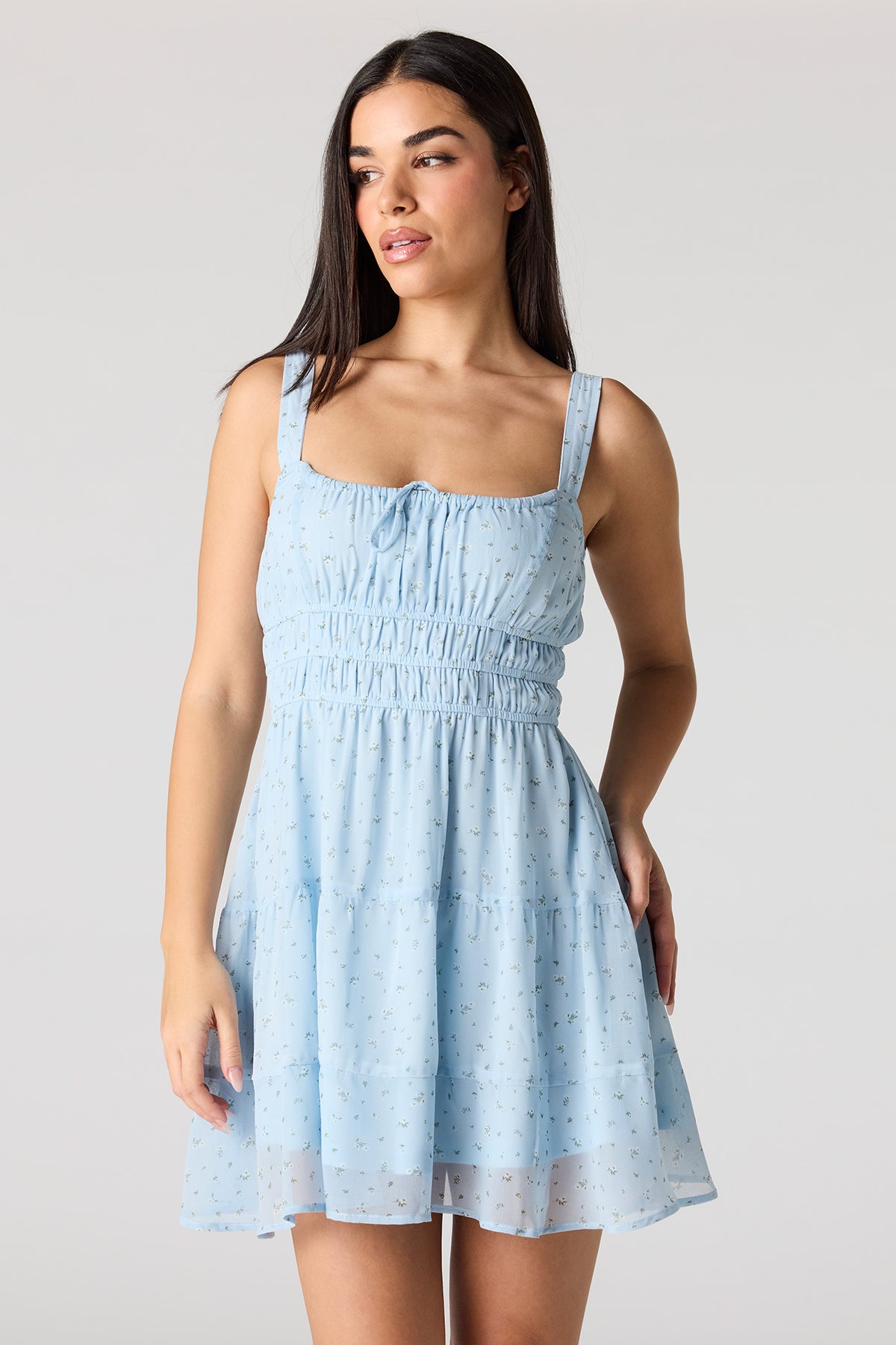 Chiffon Tiered Mini Dress Urban Planet Chiffon Tiered Mini Dress Urban Planet