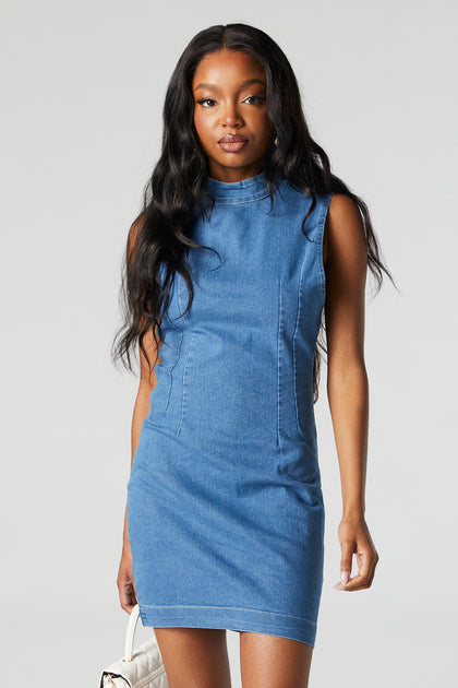 Mock Neck Long Sleeve Mini Dress – Urban Planet