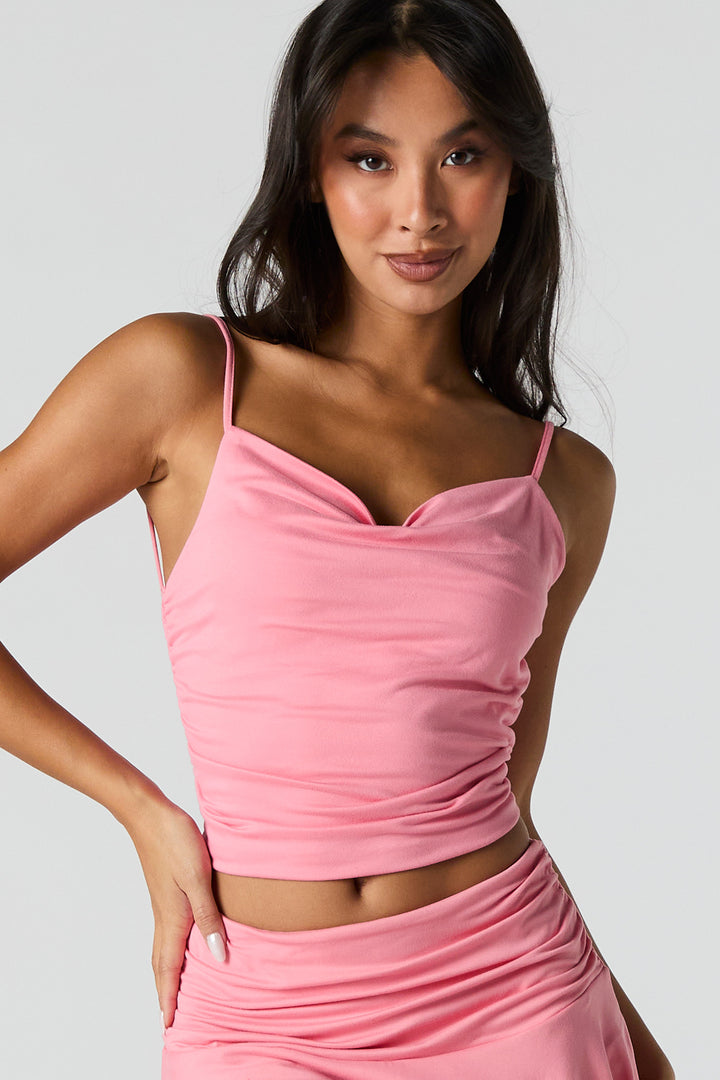 Cowl Neck Ruched Tank