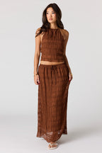Textured Chiffon Maxi Skirt