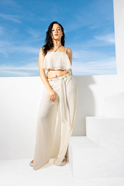 Crochet Belted Palazzo Pant