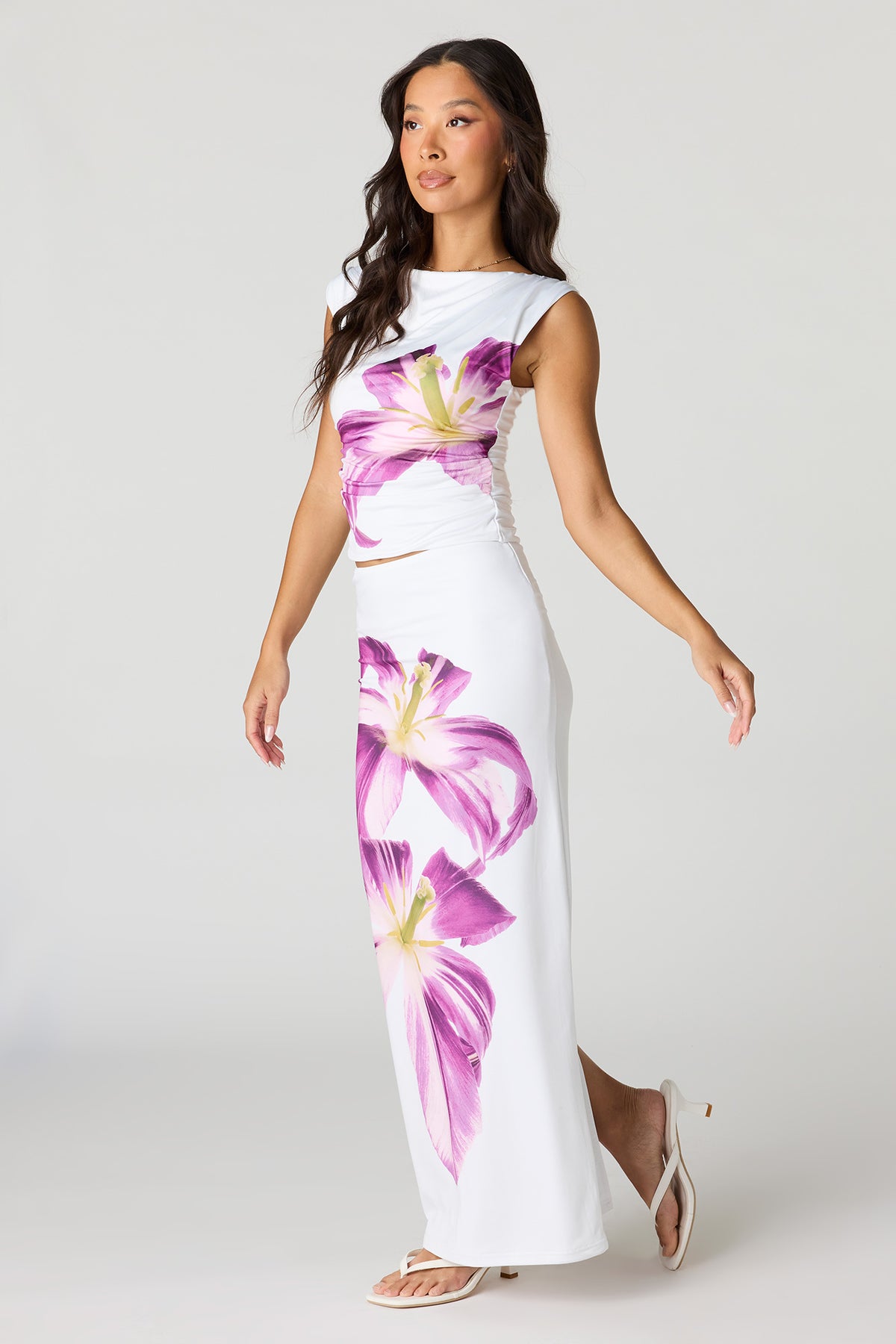Alt View 2. Contour Maxi Skirt - Purple