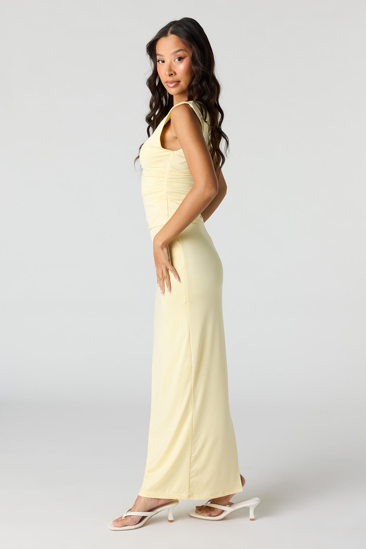 Alt View 2. Contour Maxi Skirt - Yellow