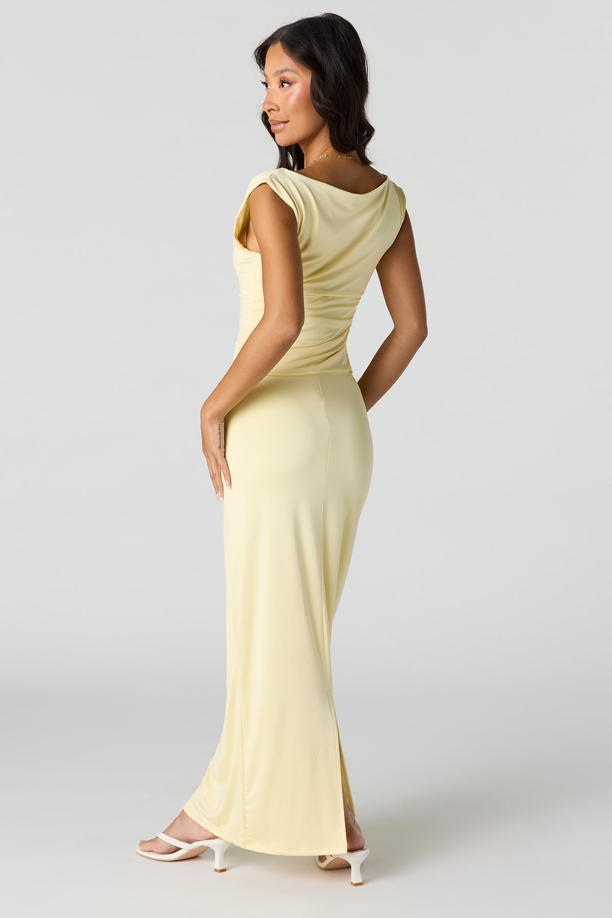 Alt View 3. Contour Maxi Skirt - Yellow
